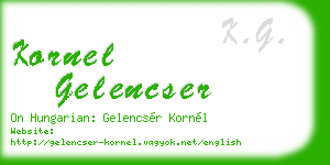 kornel gelencser business card
